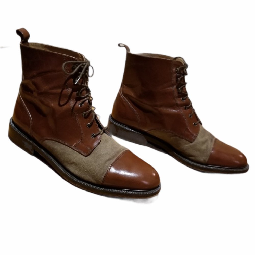 Men's IDEA Leather & Canvas Boots (Size 11.5/12) - Picture 11 of 12
